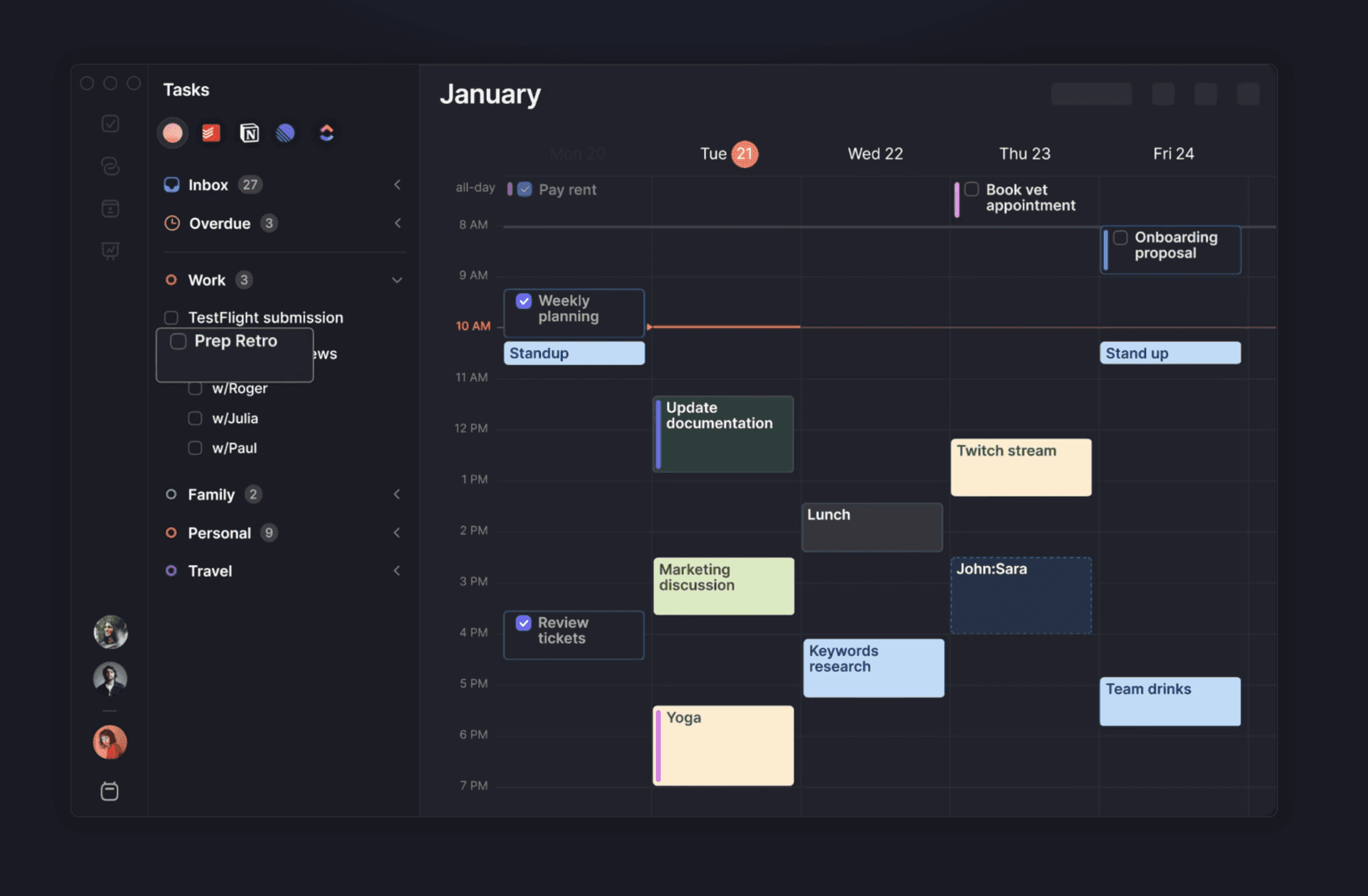 Morgen unified calendar view
