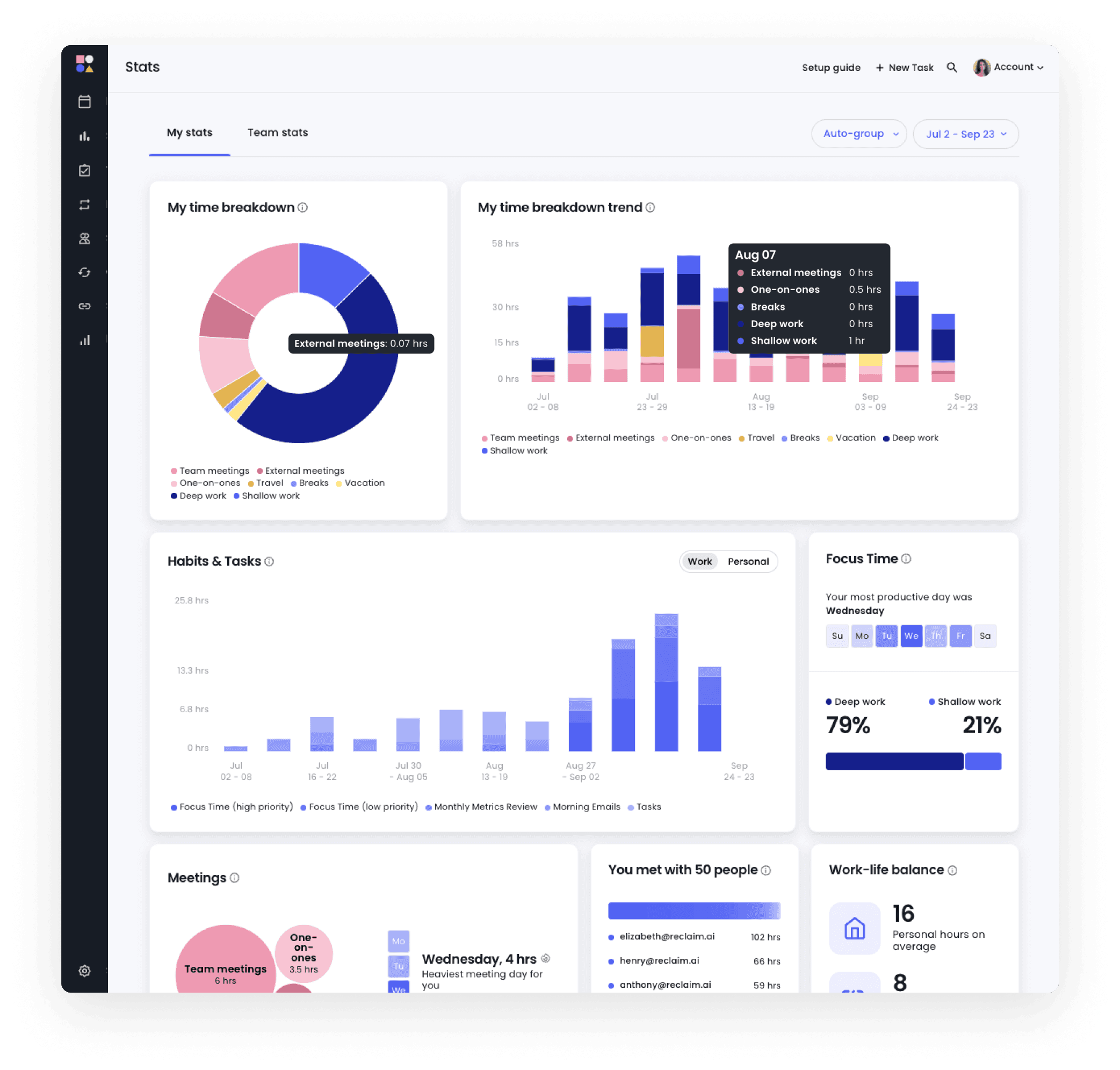 Reclaim AI calendar scheduling
