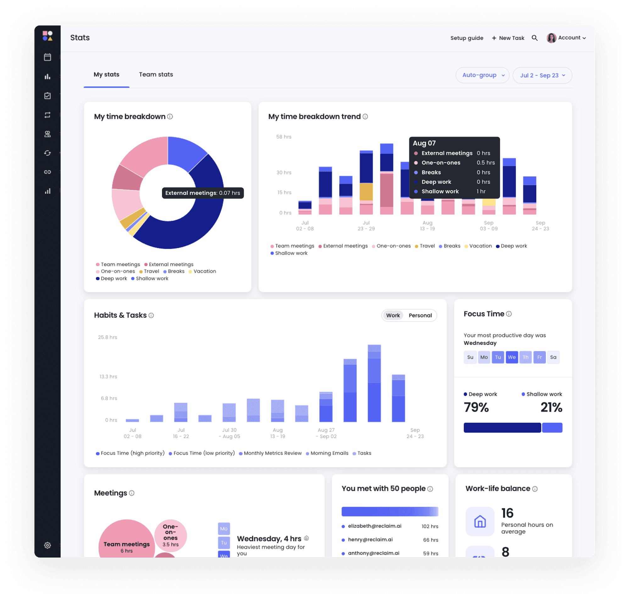 Reclaim AI calendar scheduling