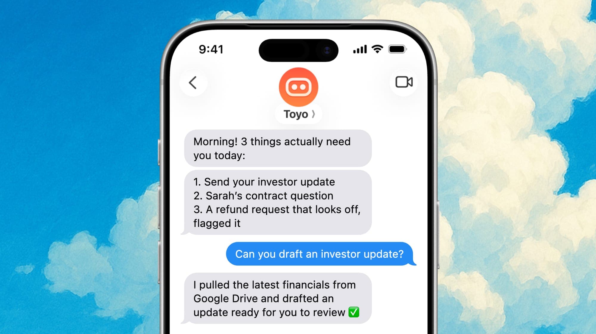 Toyo triaging your morning inbox