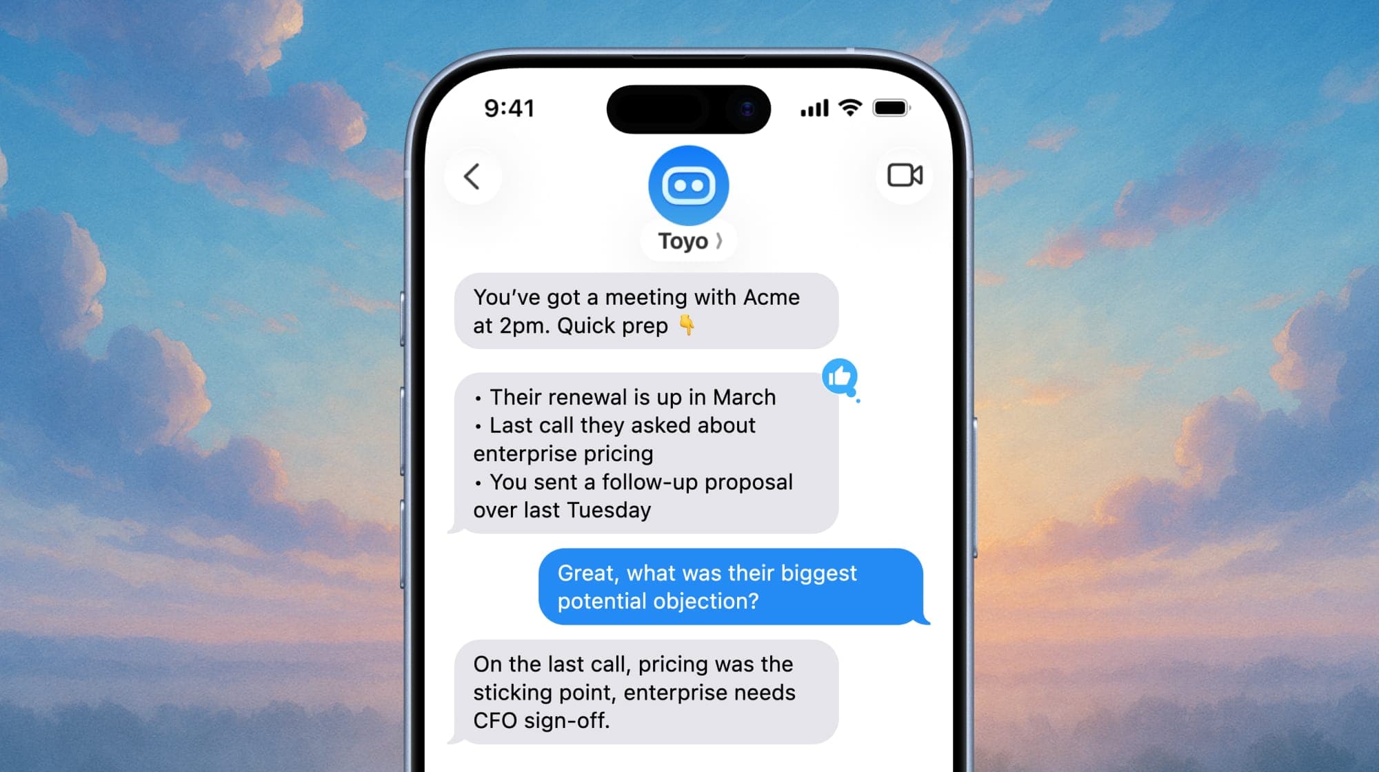 Toyo preparing you for an upcoming meeting