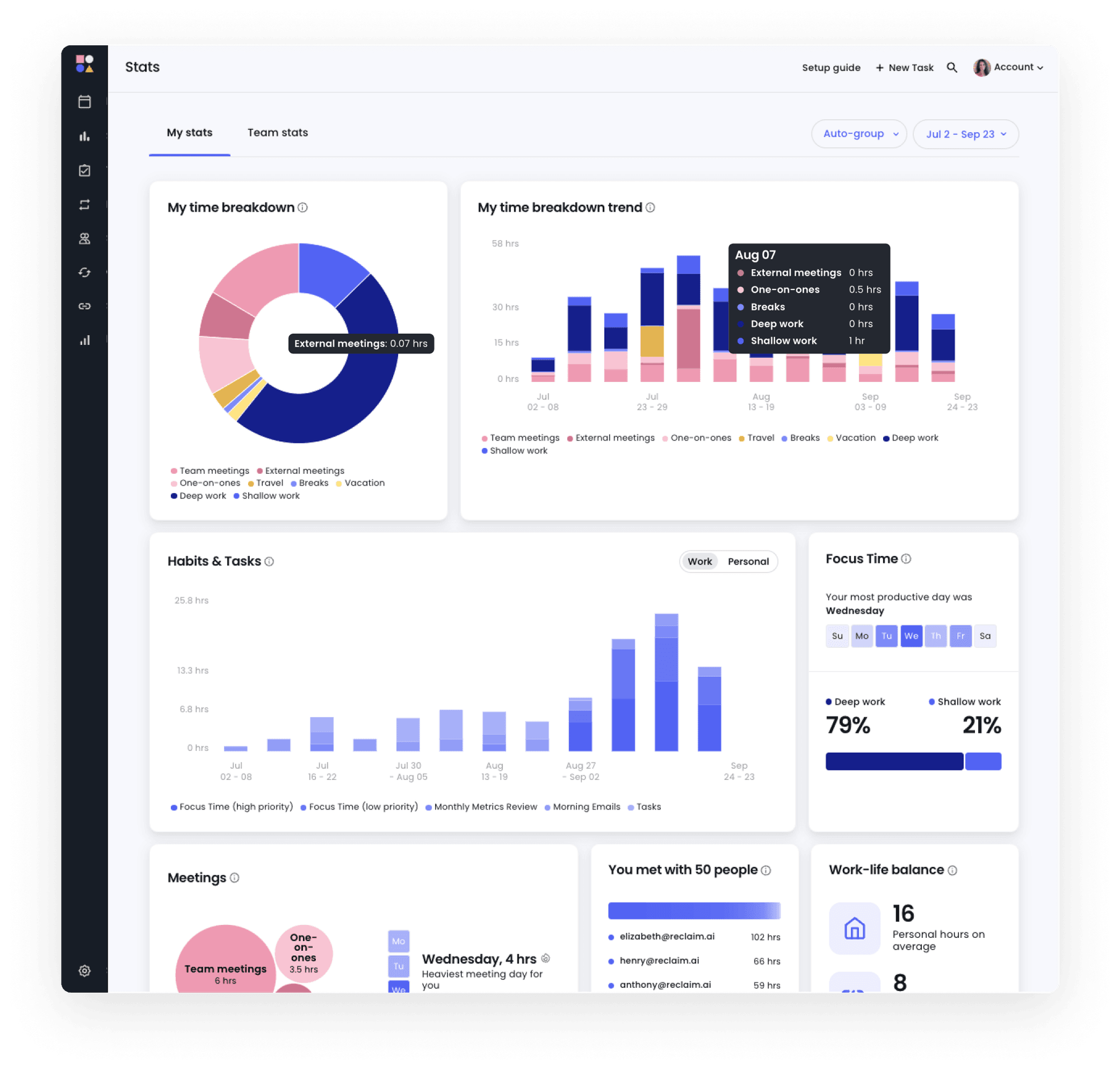 Reclaim AI calendar scheduling
